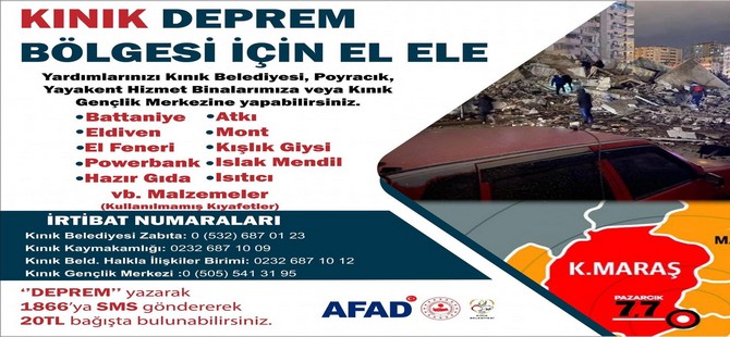 İzmir-Kınık Yardım için el ele