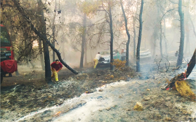 Aliağa ve Foça’daki Yangınla Mücadelede Ekiplerin Zorlu Anları