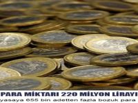 Madeni Para Miktarı  220 Milyon Lirayı Geçti